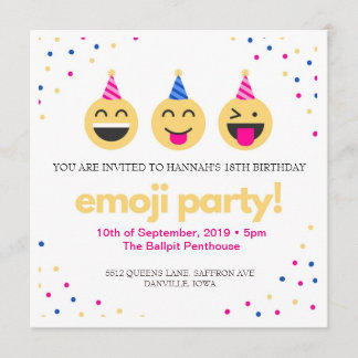 emoji party! invitation
