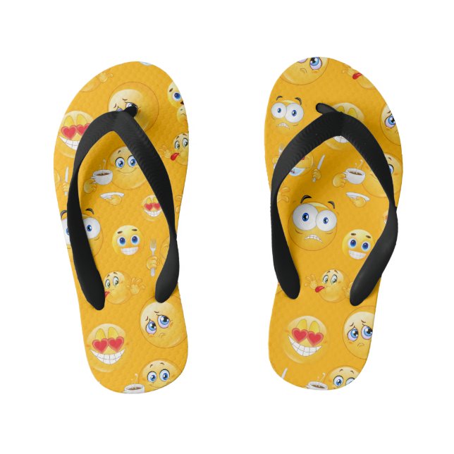 Emoji Pattern 2 Kid's Thongs (Footbed)