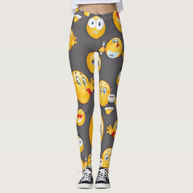 Emoji Pattern 2 Leggings (Front)