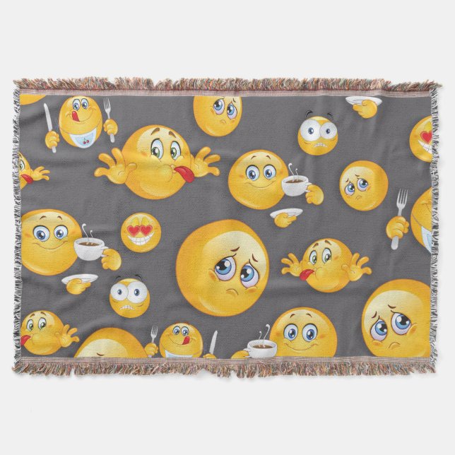 Emoji Pattern 2 Throw Blanket (Front)