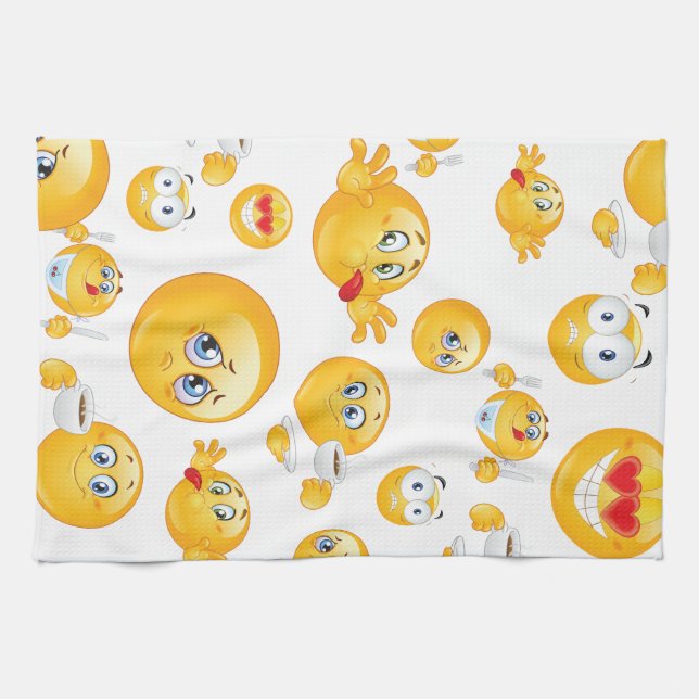 Emoji Pattern Tea Towel (Horizontal)