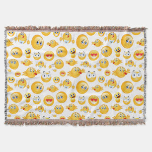 Emoji Pattern Throw Blanket