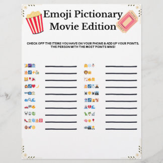 Emoji Pictionary – Movie Edition | Printable Game Custom Letterhead