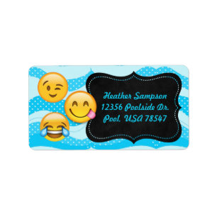 Emoji Pool Party Chalkboard Address Labels