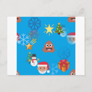 emoji poop christmas holiday postcard