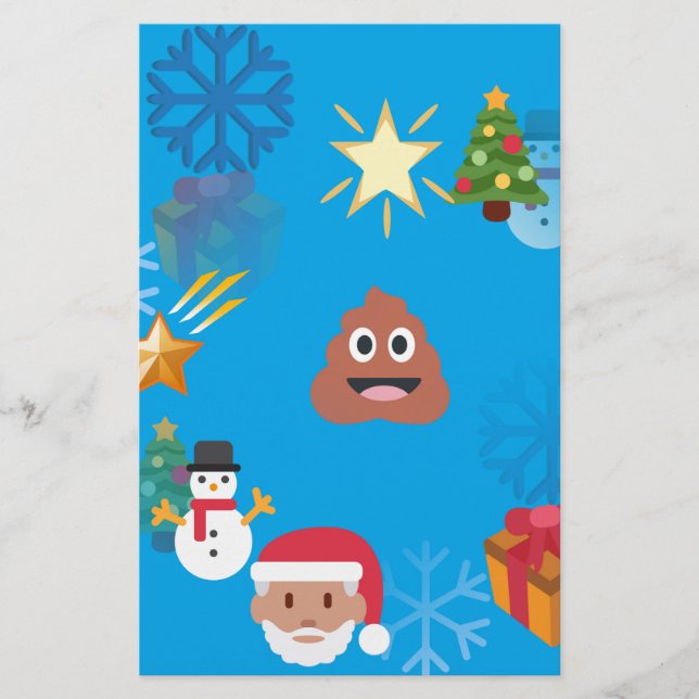 emoji poop christmas stationery (Front)