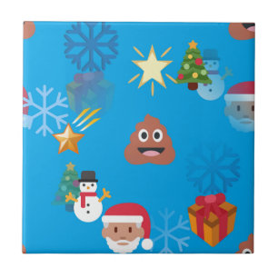 emoji poop christmas tile