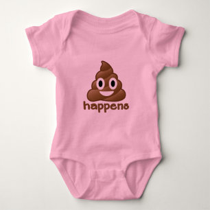 Emoji Poop Happens Baby Bodysuit
