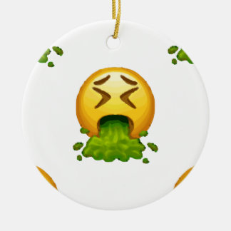 emoji puking ceramic tree decoration