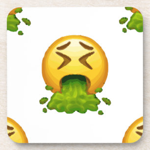 emoji puking coaster