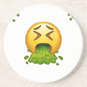 emoji puking coaster