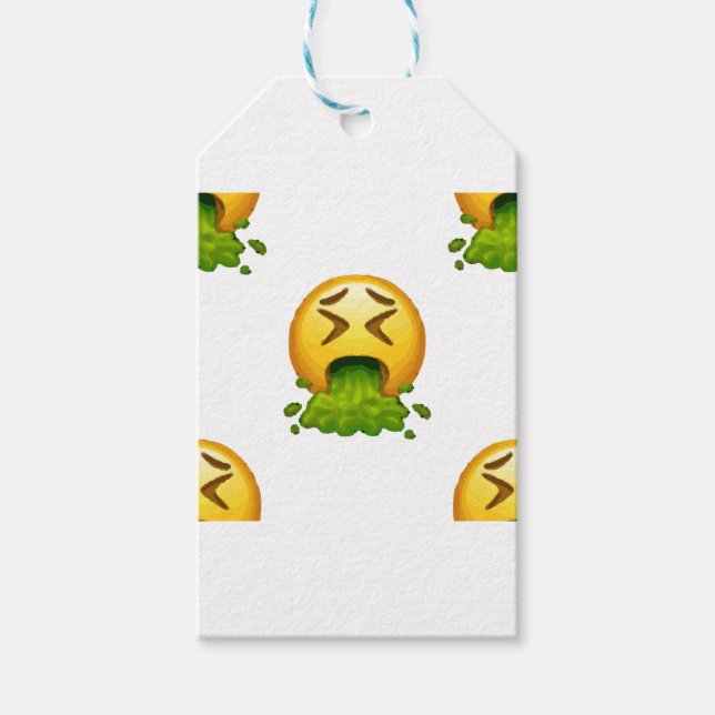 emoji puking gift tags (Front)