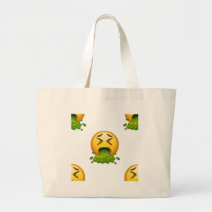 emoji puking large tote bag