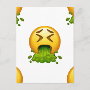 emoji puking postcard