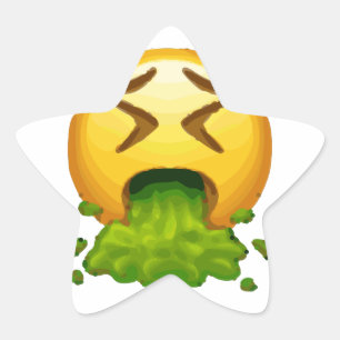 emoji puking star sticker