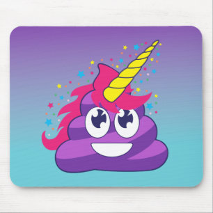 Emoji Purple Unicorn Poop Mouse Pad