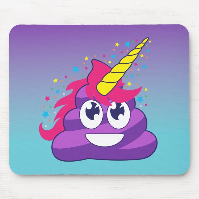 Emoji Purple Unicorn Poop Mouse Pad (Front)