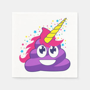 Emoji Purple Unicorn Poop Napkin