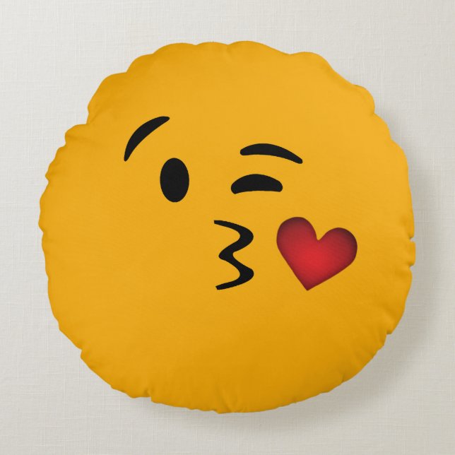 Emoji Round Pillow  (Front)