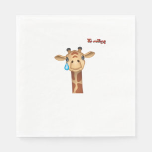 emoji sad crying giraffe face   napkin