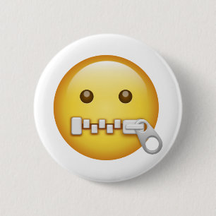 emoji silence 6 cm round badge