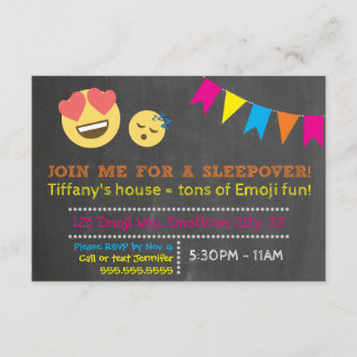 Emoji Sleepover Party Invitation