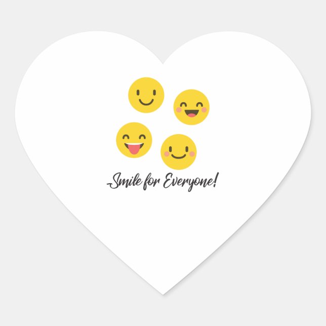 Emoji smile for everyone heart sticker (Front)
