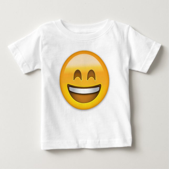 Emoji Smiling Face Open Mouth And Smiling Eyes Baby T-Shirt (Front)