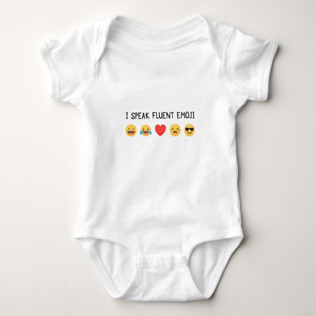 Emoji speak fluent emoji baby bodysuit (Front)