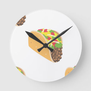 emoji taco round clock