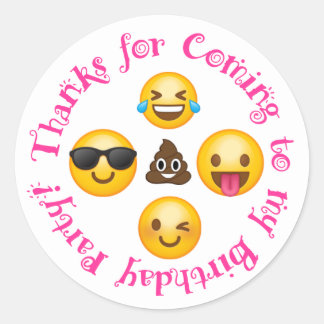Emoji themed thank you sticker