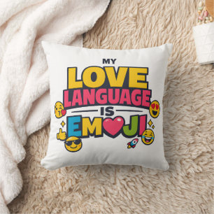 Emoji Throw Pillow   Funny Emoji Lover Decorative 