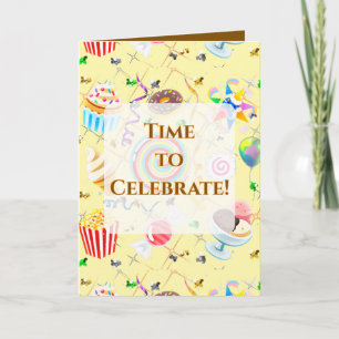 Emoji Treats Birthday Folded Greeting Card