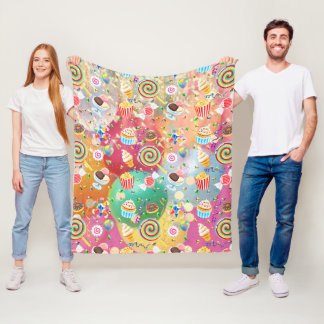 Emoji Treats Party Fleece Blanket