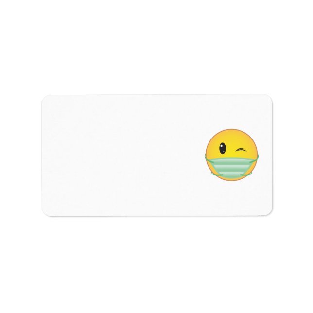 Emoji Wearing Mask Label (Front)