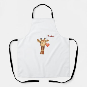 emoji winking kissing heart giraffe face   apron