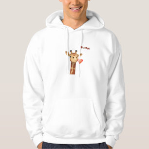 emoji winking kissing heart giraffe face   hoodie
