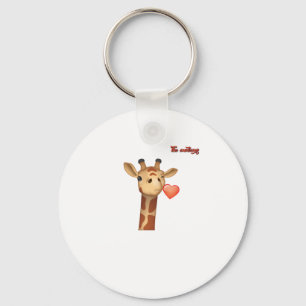emoji winking kissing heart giraffe face key ring
