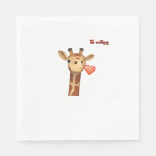 emoji winking kissing heart giraffe face   napkin