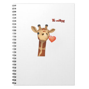 emoji winking kissing heart giraffe face   notebook