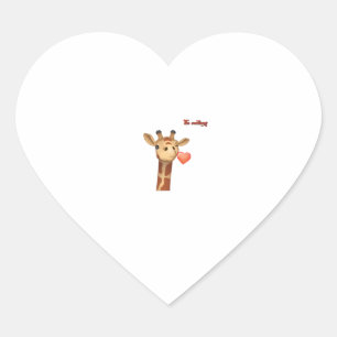 emoji winking kissing heart giraffe face sticker