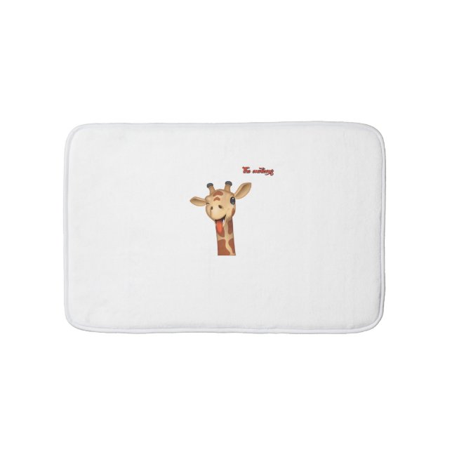 emoji winking tongue out giraffe face   bath mat (Front)