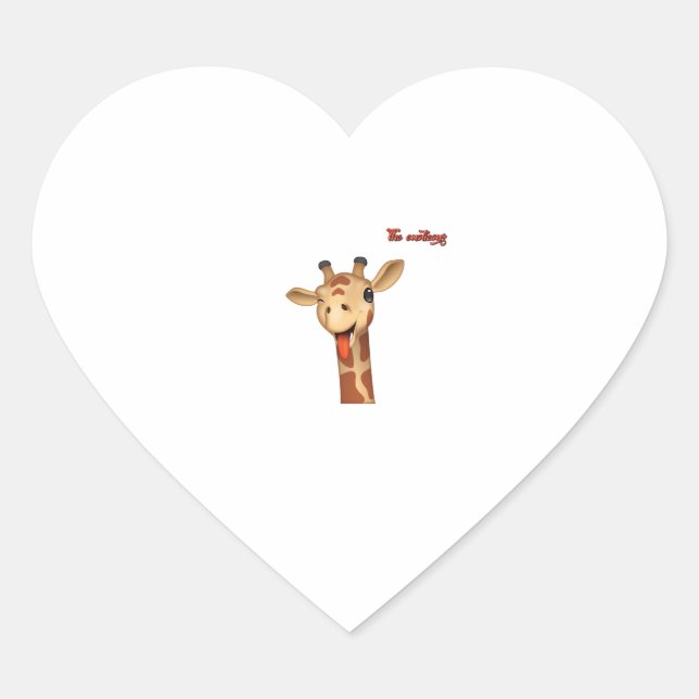 emoji winking tongue out giraffe face   heart sticker (Front)