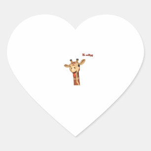 emoji winking tongue out giraffe face   heart sticker
