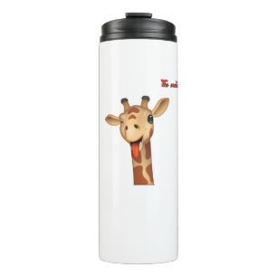 emoji winking tongue out giraffe face thermal tumbler