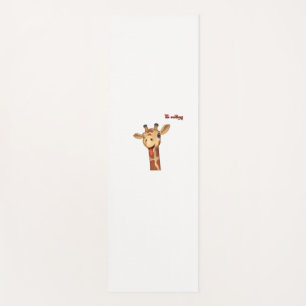 emoji winking tongue out giraffe face yoga mat