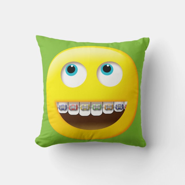 Emoji with Braces Pillow (Front)