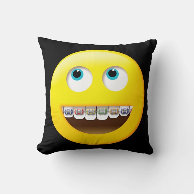 Emoji with Braces Pillow (Front)