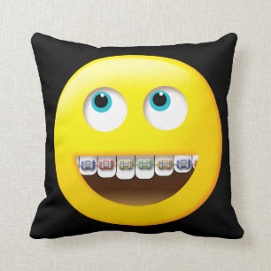 Emoji with Braces Pillow