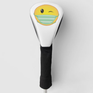 Emoji With Mask Golf Head Cover